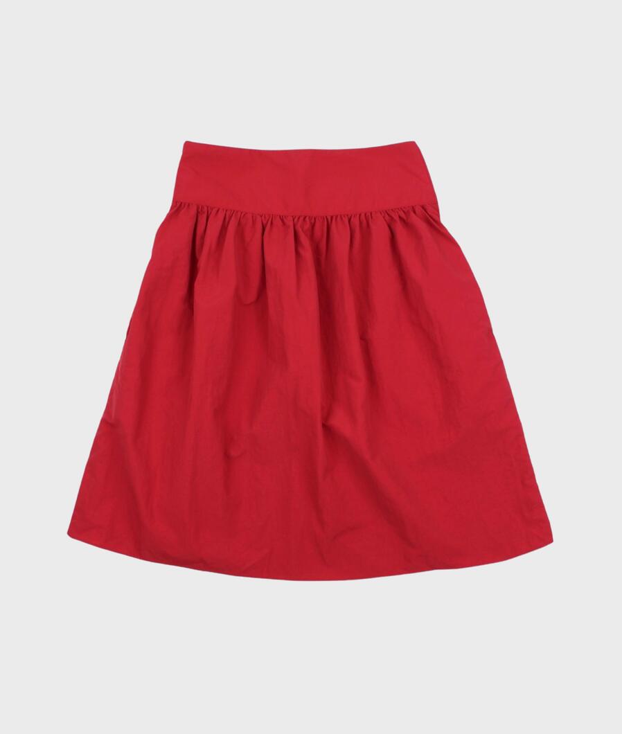 rain waist midi skirt (red)