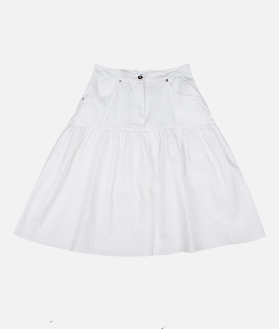 long waist cash flare skirt