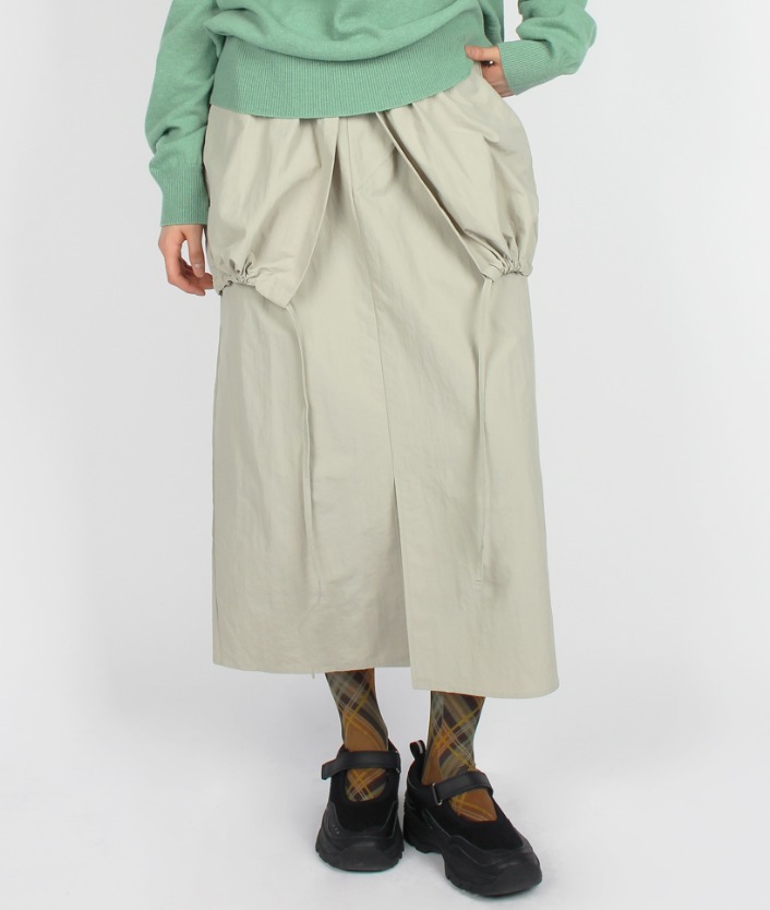 slit two layer point skirt (light gray)