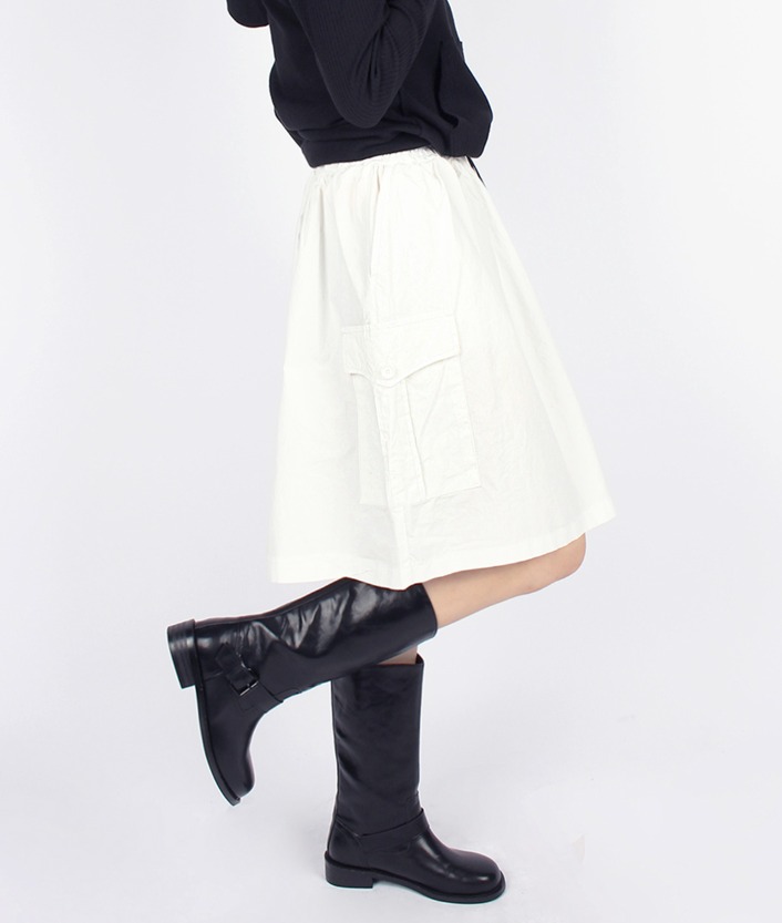 two pocket mid luv skirt (white)