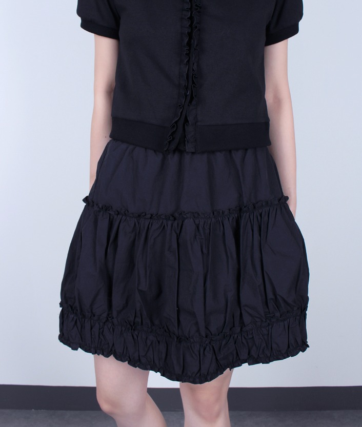 nome frill banding crispy skirt (black)