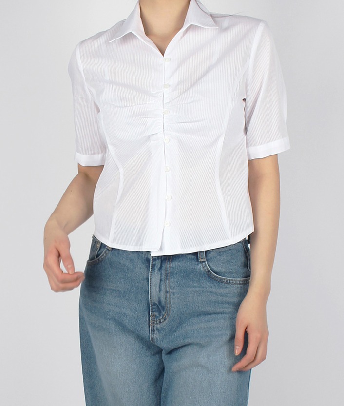 shrring stripe formal shirt (white)
