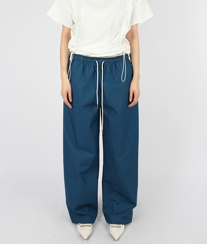 cruch wide banding pants (blue)