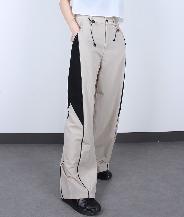 [HQ] waist two string point const pants