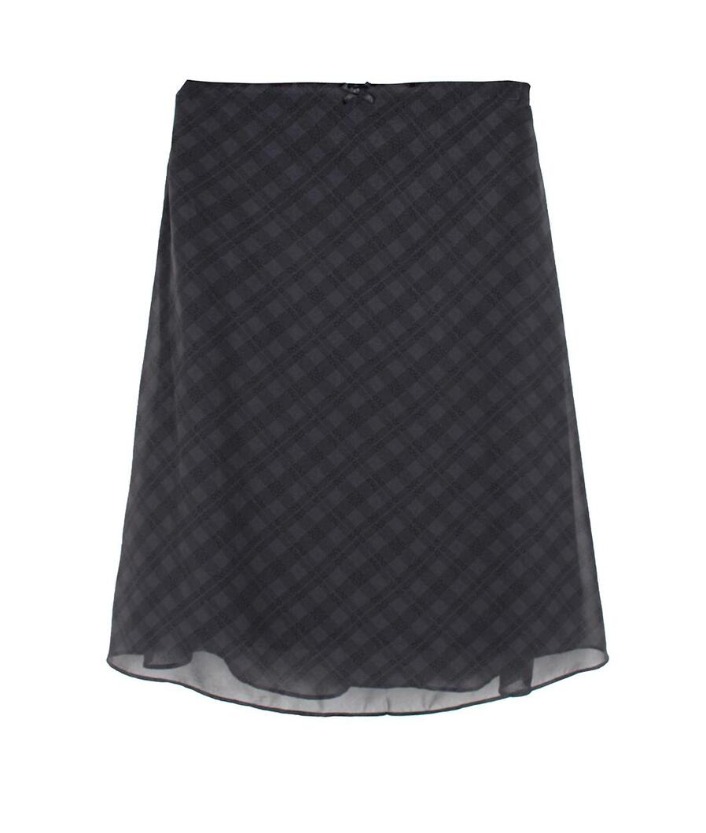 check midi chiffon skirt (charcoal)